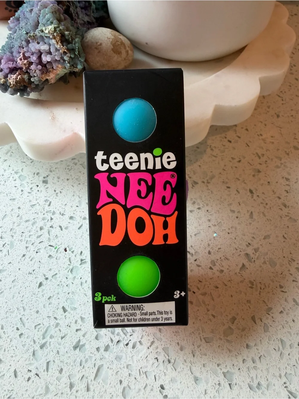 Brand new Teenie Nee Doh Groovy Glob Green Purple Blue Sensory Squishy Toy